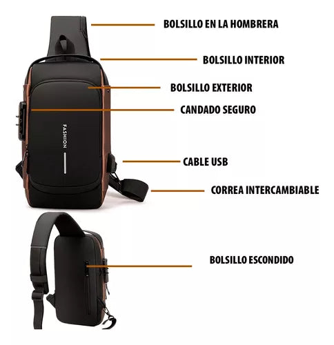 Mochila Riñonera Antirobo